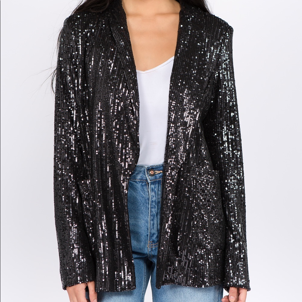 2 LEFT! Must Go! BLACK SEQUIN BOYFRIEND BLAZER